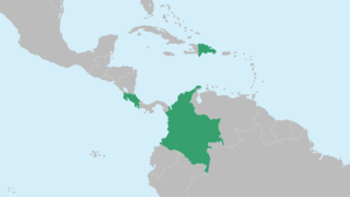 Map section of the Caribbean