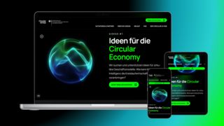 Zu sehen sind Screenshots der neuen Website des Circular AI Hub.