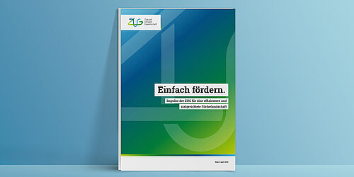 Zu sehen ist das Titelbild der ZUG-Publikation "Einfach fördern"