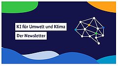 Symbolbild für den neuen KI-Newsletter in Blautönen, Grün und Orange mit einer Molekülstruktur