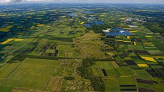 Luftaufnahme vom Projektgebiet im Schwäbischen Donaumoos