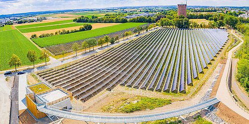 Drohnenaufnahme eines Solarthermiefelds