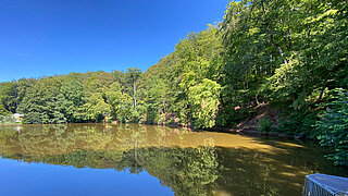 Der Schlossteich in der Stadt Sangerhausen
