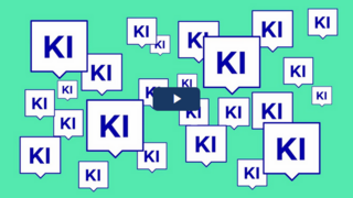 Illustration mit den Buchstaben KI