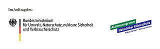 Doppel-Logo: Bundesministerium für Umwelt, Naturschutz, nukleare Sicherheit und Verbraucherschutz (BMUV) und Aktionsprogramm Natürlicher Klimaschutz