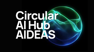 Schriftzug Circular AI Hub Ideas vor einer stilisierten Weltkugel