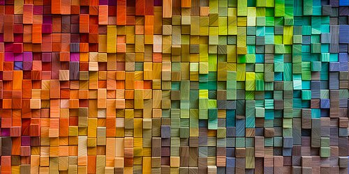 Aufeinander gestapelte, bunte  Bauklötze