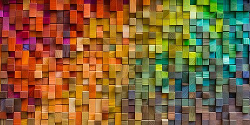 Aufeinander gestapelte, bunte  Bauklötze