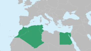  Map section of Tunisia, Morocco, Egypt, Algeria