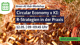 Sharepic zu einer Veranstaltung, man sieht den Termin und Metallspäne. 